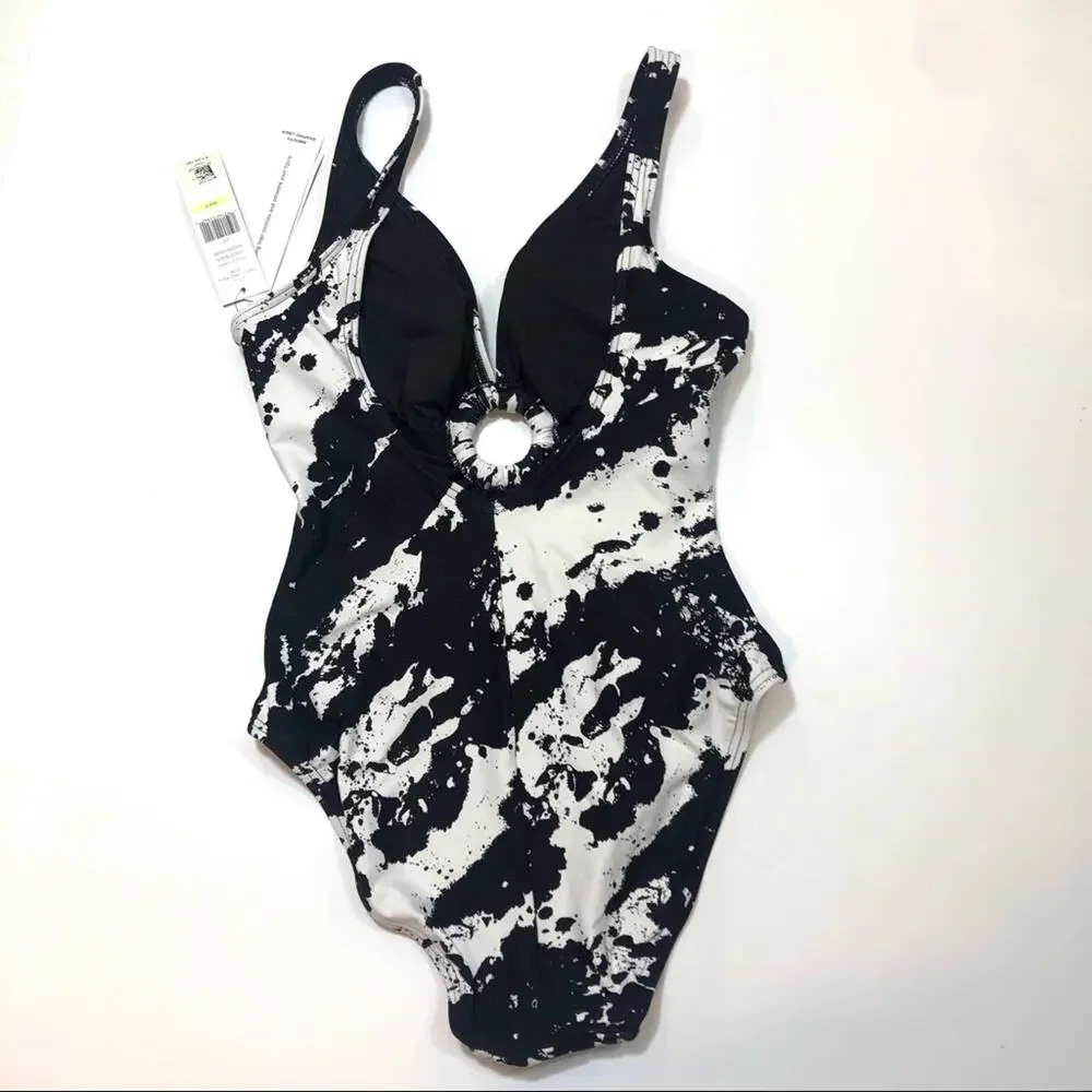 Carmen Marc Valvo One Piece Swimsuit Front Ring